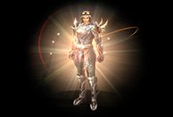 Personagem herói com armadura dourada brilhante da Olimpíada no L2 Oak